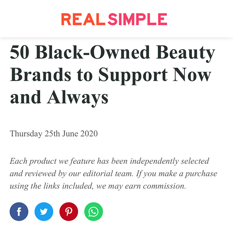 Real Simple: 50 Black-Owned Beauty Brands to Support Now and Always